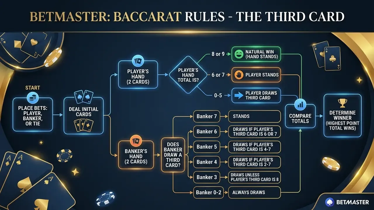 baccarat rules: Player, Banker and the third card